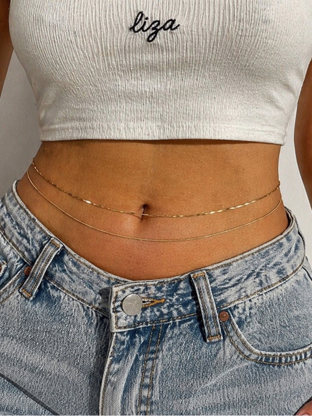 Nasty Gal Gold Triple Strand Waist Chain